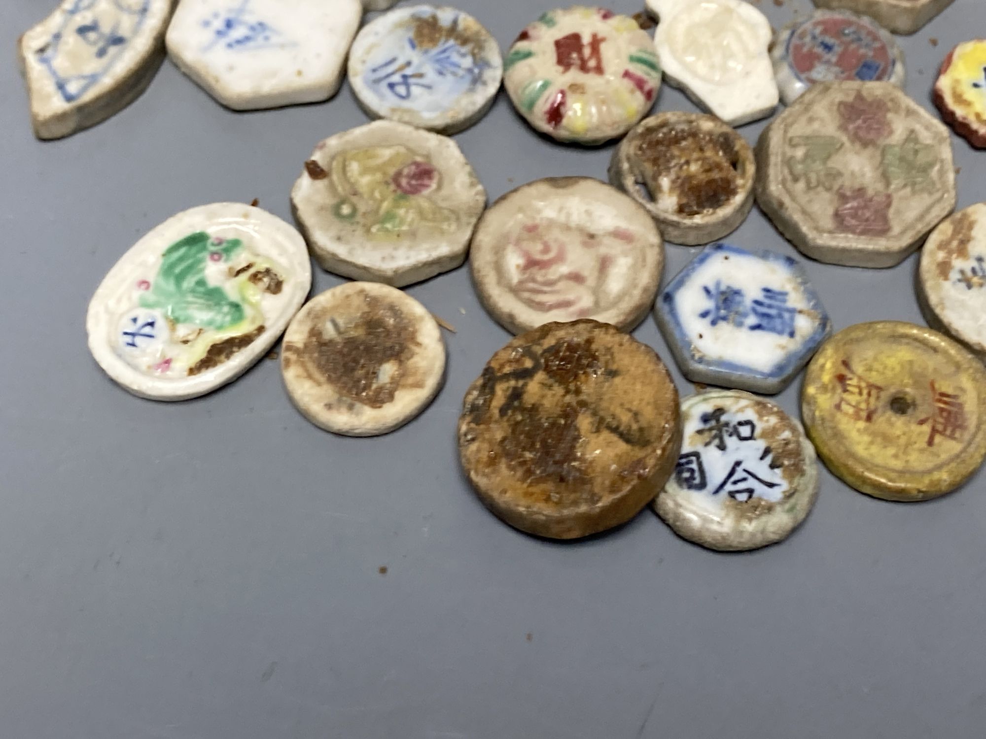 A group of Siamese porcelain gaming counters